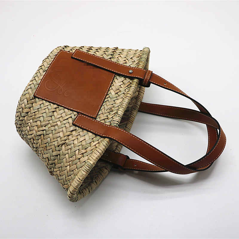 Populaire grand panier sac à main 100% paille naturelle armure femmes paille tissé sac