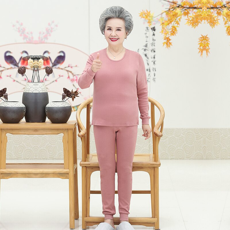 Women's Thermal Underwear Set - 2PC Long Johns - High-Rise Solid Organic Cotton - Plus Size