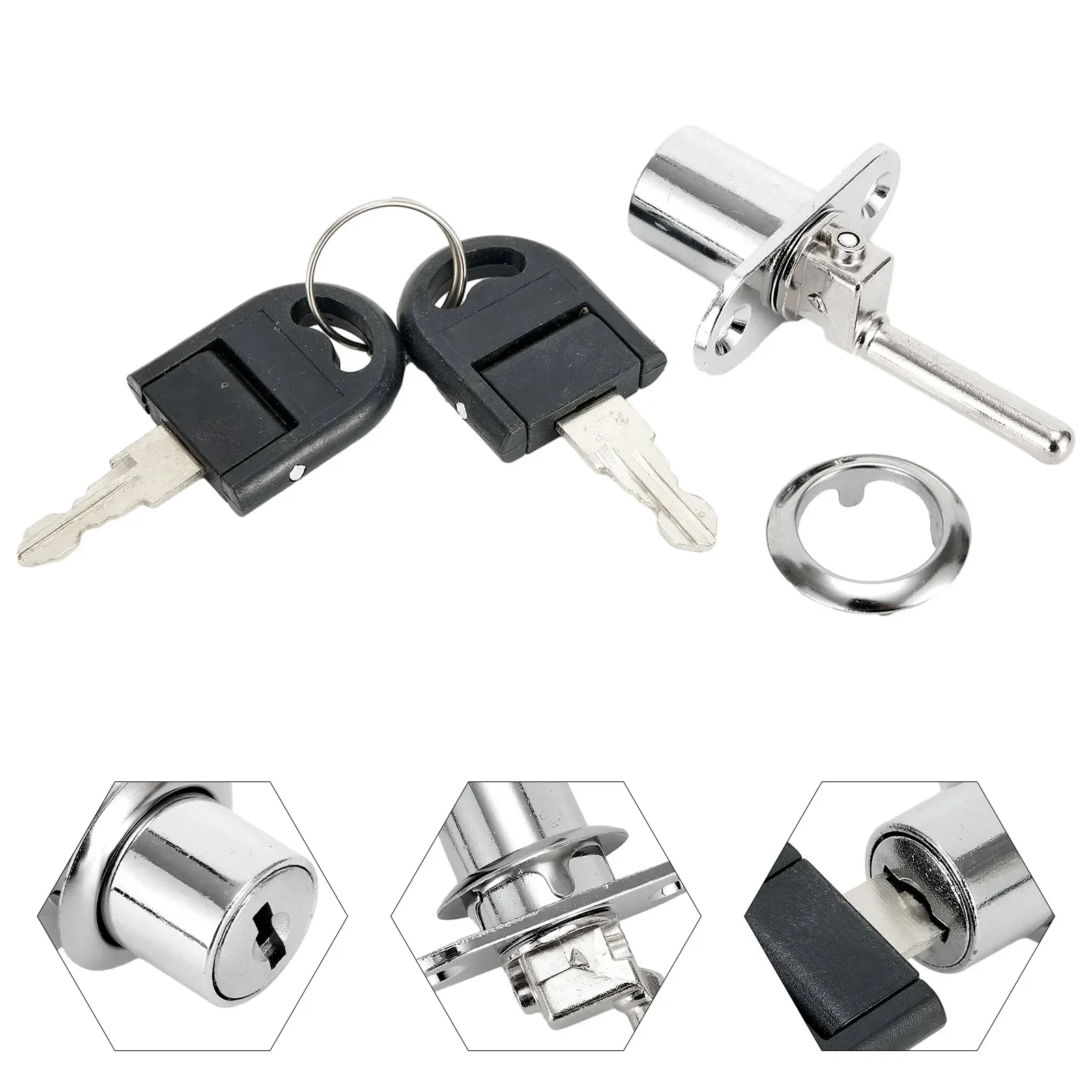 16/19mm Cabinet Lock Cam Cylinder Triple Lock With 2 Keys Desk Cabinet Drawer Front Lock Zinc Alloy Safety Lock Hardware