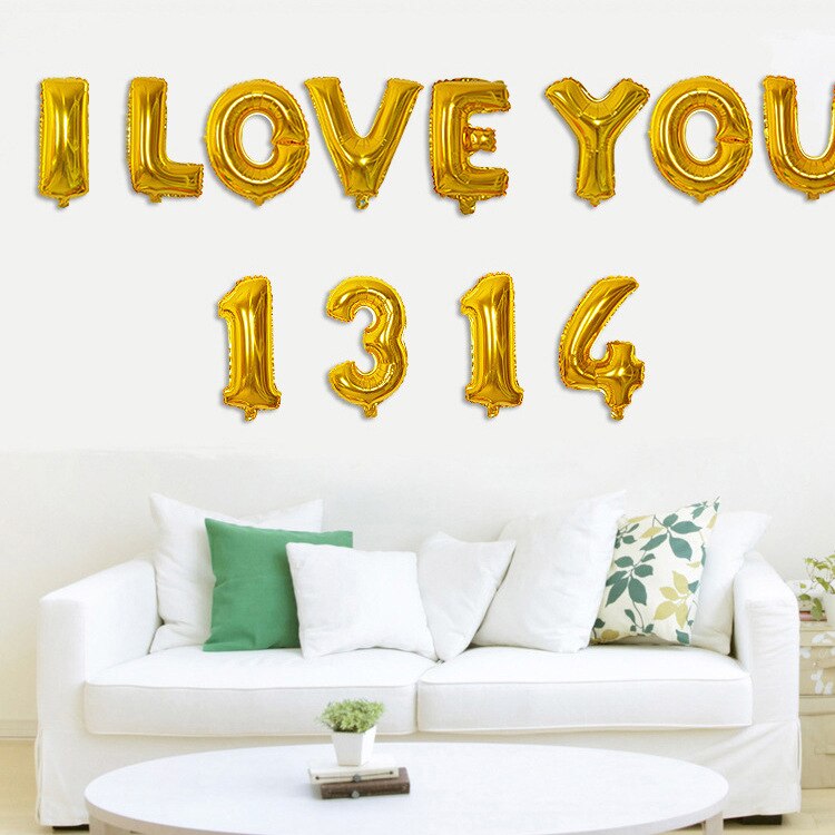 I Love You Ballon 16Inch I Love U 1314 Brief Ballonnen Wedding Party Decoratie Arrangement Aluminiumfolie Ballonnen