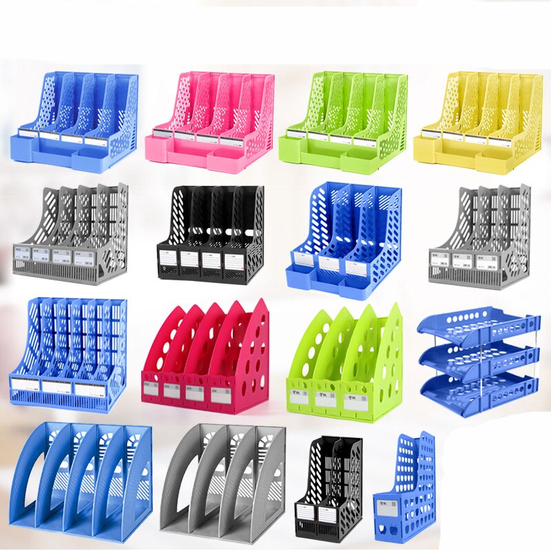 Document Stand Holder Office Desktop Plastic Tray File Holder Rack Storage Suppiles Book Magzine File Organizer Tray Rack Shelf