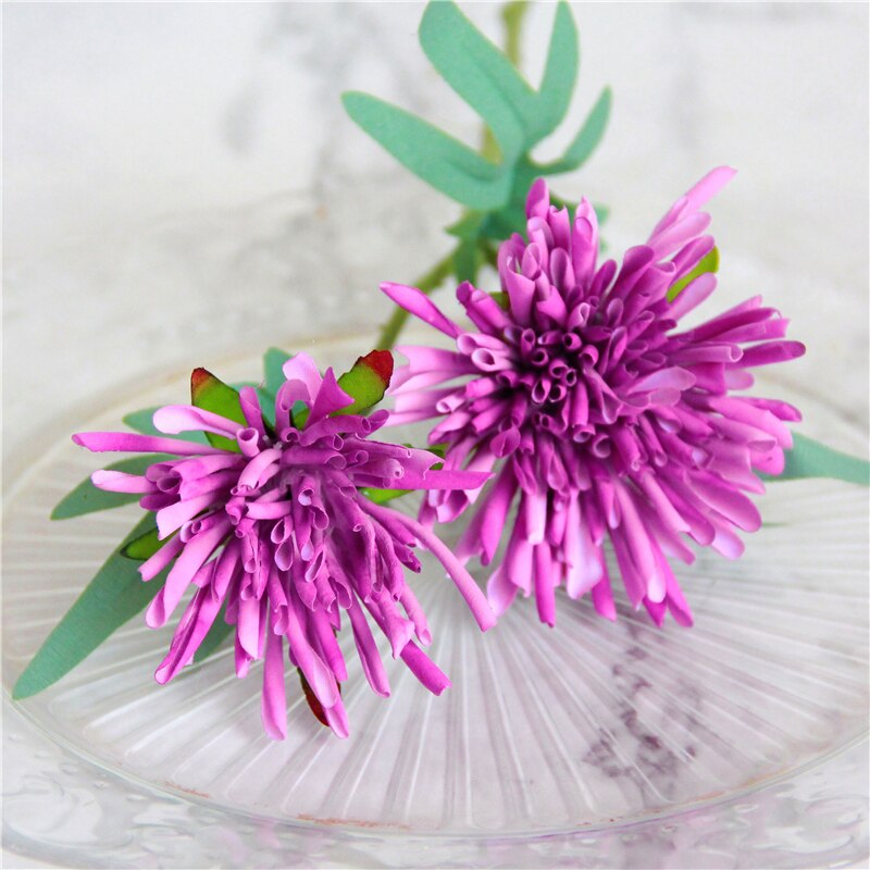 Super beautiful!crab claw chrysanthemum artificial flower bouquet simulation decoration wedding flower wall shooting props: vlolet