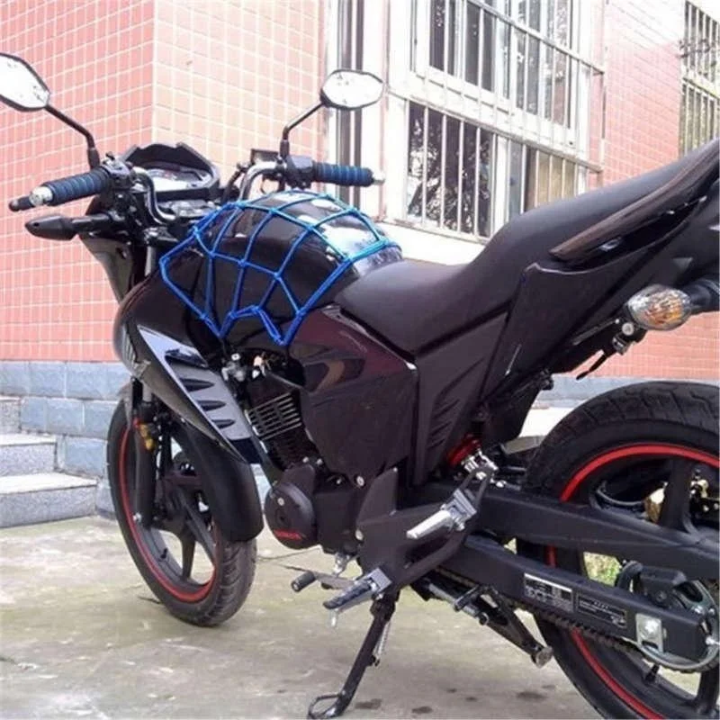 Motorbagagenet Fiets 6-haken Houd brandstoftank Bagage Mesh Web Styling Moto verstelbaar bagagenet