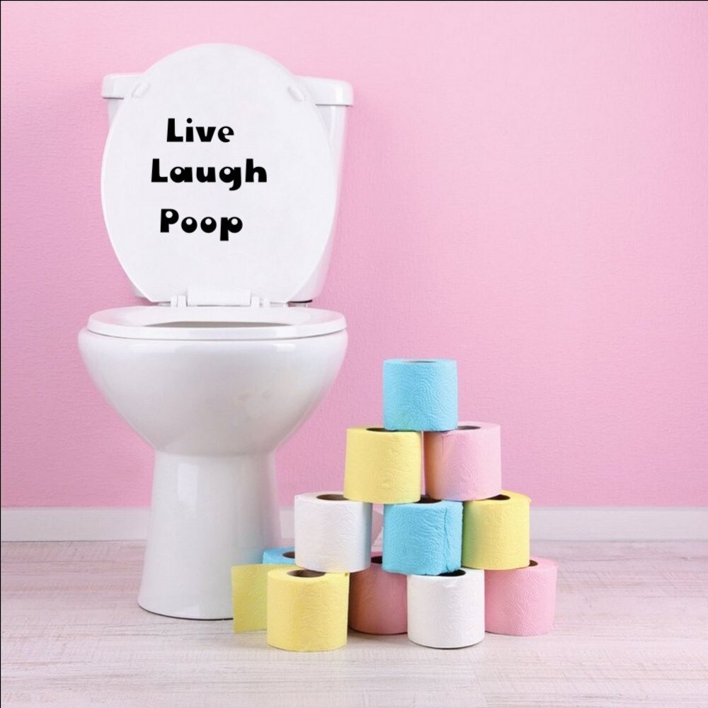 Funny Toilet Stickers Live Laugh Poop Vinyl Toilet Seat Waterproof Decals Bathroom Decoration