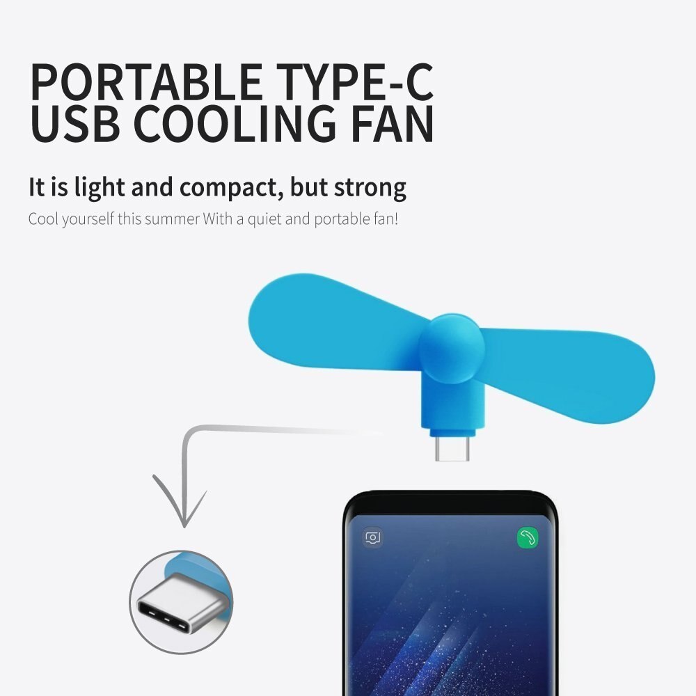 USB-C Cute Portable Flexible Mini Type C Fan Bendable removable Type-C Gadgets Low power for Powerbank Phone for Samsung Laptop