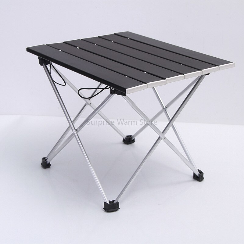 Outdoor Portable Foable Camping Table Ultra Light Aluminum Alloy Folding Table Portable Picnic Camping Barbecue Stall Table: black