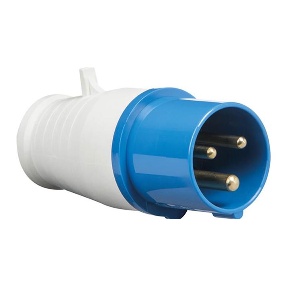 3 -benet industristed-stik 240v 16a blå 240v 16 amp 3 -benet industristed-stik og -stik  ip44 2p+ e han/hun