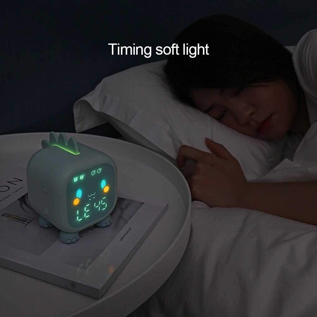 Cute Kids Alarm Clock Dinosaur Digital Alarm Clock For Kids room Clock Children'S Sleep Trainier Wake Up Temperature Reminder