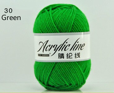 1pc = 50g bløde, miljøvenlige fiberkashmir kamgarn uld til børn farvet dukke akryl sweater smuk babygarn til strik: 30 grønne