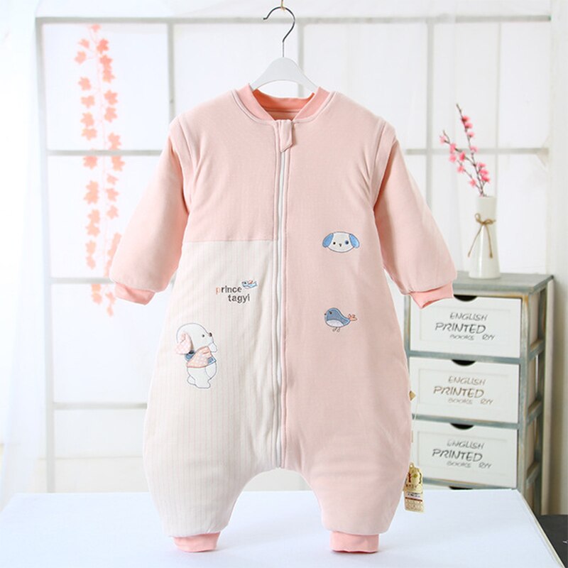 Baby Slaap Zak Gedrukt Animal Baby Slaapzakken Lange Mouw Peuter Deken Dikke Warme Nachtkleding Voor Jongens Meisjes Kleding