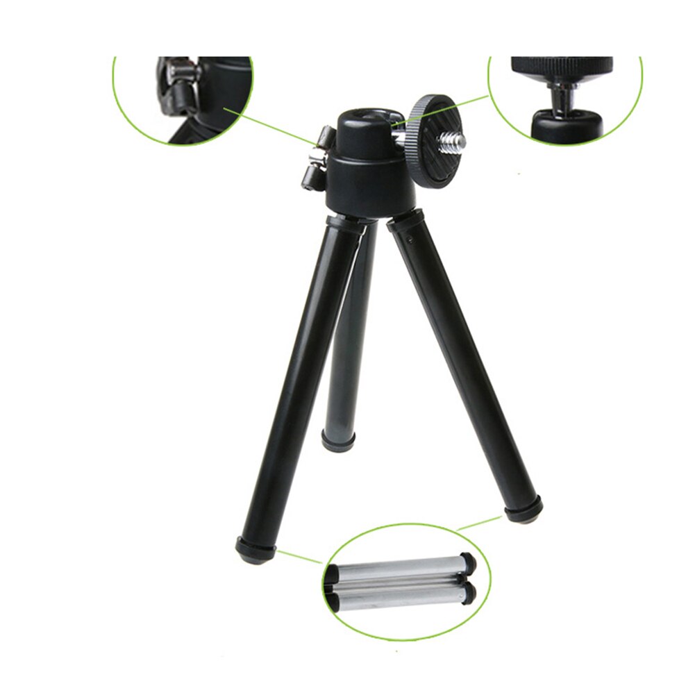 1pcs black Mini Tripod Aluminum Metal Lightweight Tripod Stand Mount For Digital Camera Webcam Phone DV Tripod