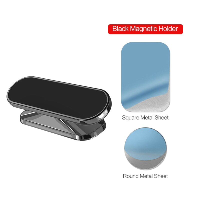 360 degrés rotatif magnétique voiture support de téléphone GPS voiture montage tableau de bord support pour iPhone Samsung Xiaomi support de téléphone: Black