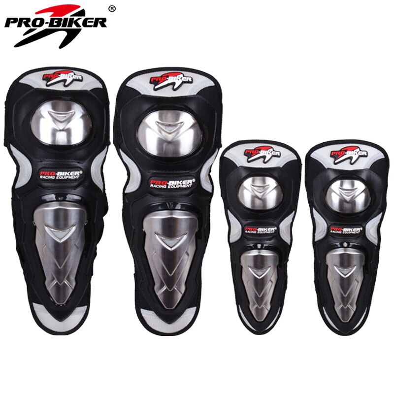 Pro-biker motorrijden knie- en elleboogbeschermers roestvrijstalen schaal motorcross off-road race kniebeschermende kleding: Knie- en elleboogbeschermer