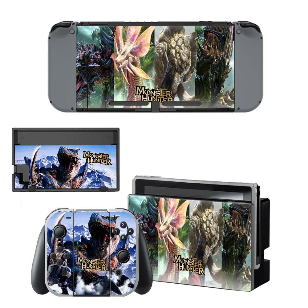 Nintendoswitch Skin Monster Hunter Nintend Switch Stickers for Nintendo Switch Console Joy-con Controller Dock Skins Stickers: YSNS0474