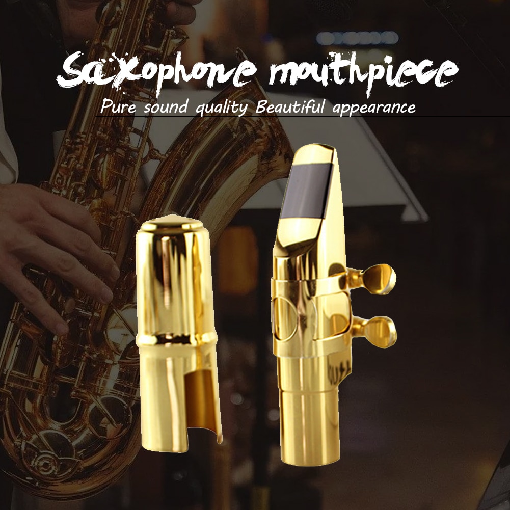 Saxofon mundstykke 5c/6c/7c/8c tone musikinstrumenter med hætte metal alt sax praktisk dyse tilbehør