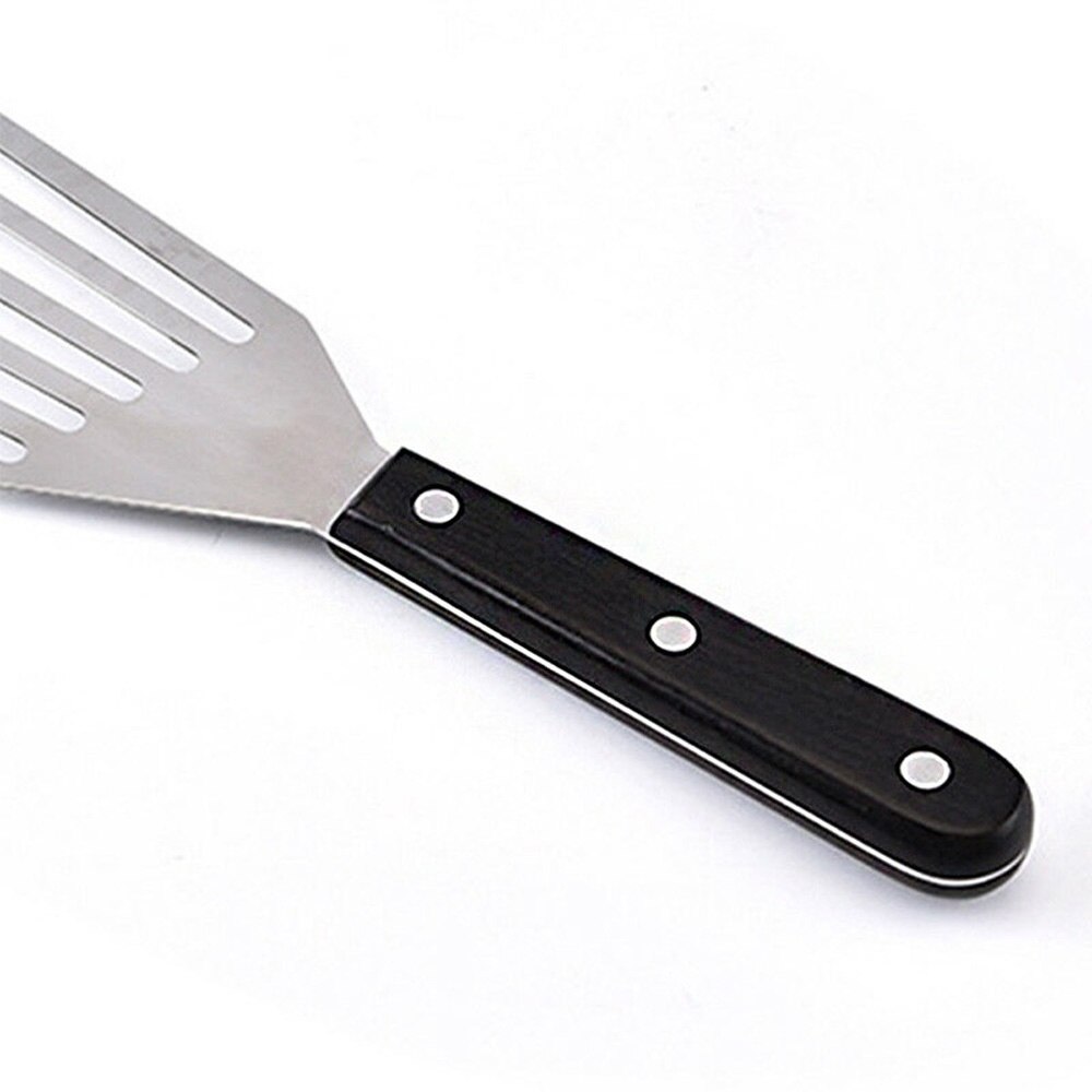 Stainless Steel Slotted Turner & Fish Spatula With Wooden Handle -Kitchen Tools
