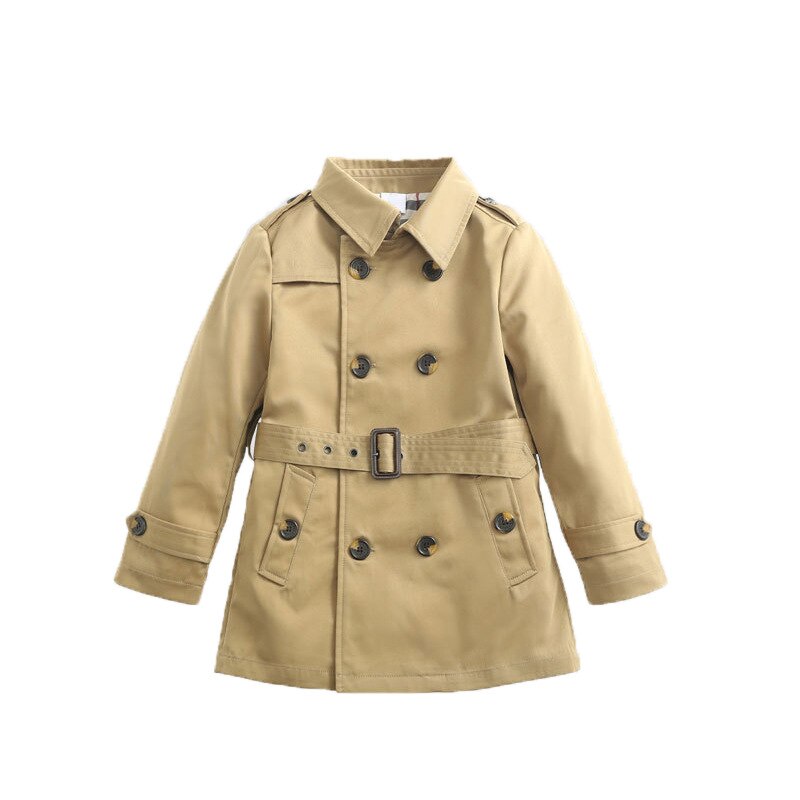 Manteau Trench-coat pour garçon, coupe-vent à la , veste à ceinture, vêtements d&#39;extérieur pour enfant de 12 ans, printemps-automne