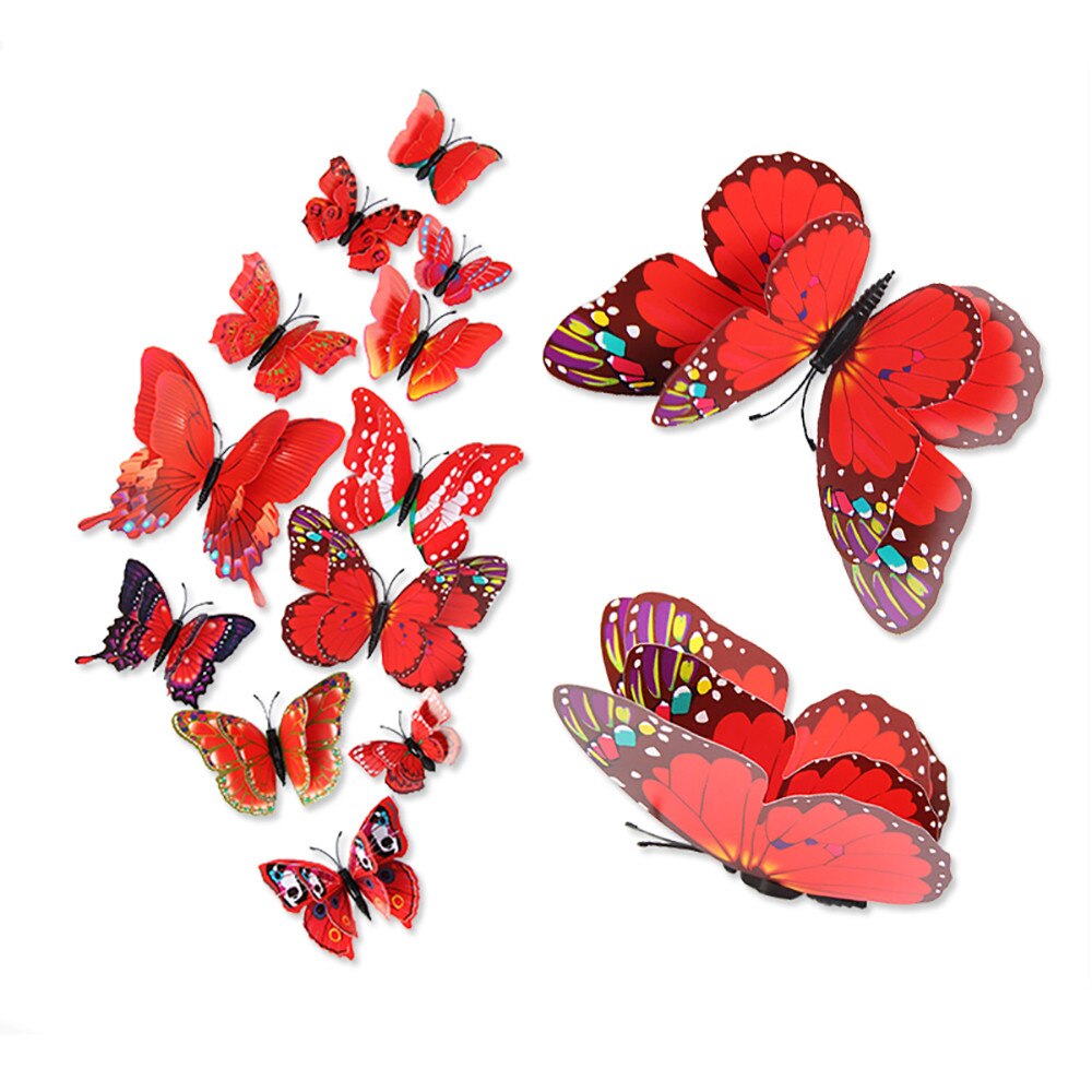 DIY Wall Stickers 12 Double-layer Butterfly Set Si... – Grandado