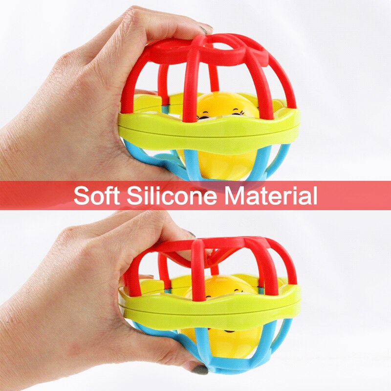 Soft Colorful Ball Toys Hand Bell Rattle Develop Toys Touch Bite Caught Hand Oball Ball For Baby Learning best toys for