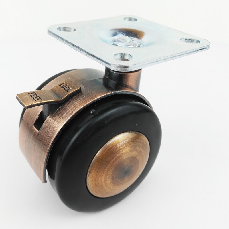 Stoel Wiel Legering Meubels Caster 2Inch Zware Swivel Castor Industriële Wielen Trolley Rubber Lock 360 Draaibaar