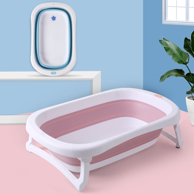 Folding Baby Bath Tub Plastic Bathtub With Thermometer Infant Collapsible Bathtub For Children For Bathroom Newborn Baby Product