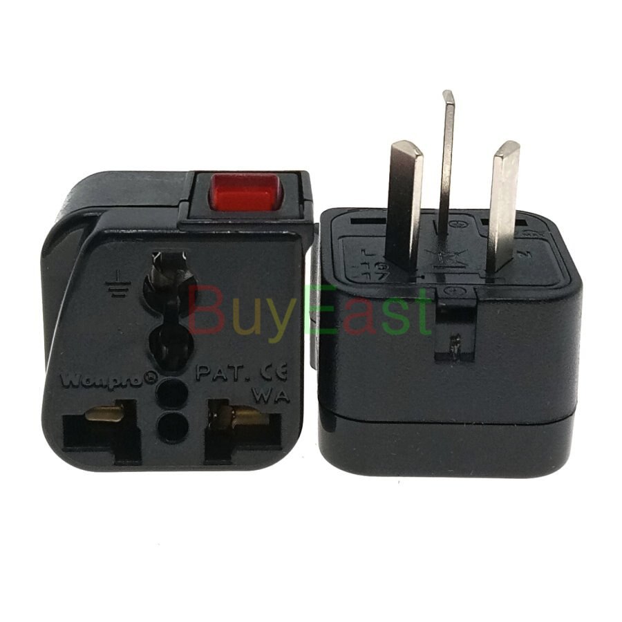 Universal to China Electrical Plug Adapter AC100~250V 10A With On/Off Main LED Switch