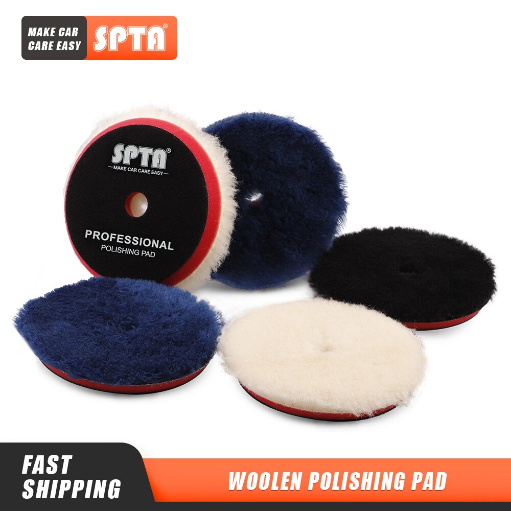 (Single ) SPTA 3&quot;/5&quot;/6&quot; Polishing Pad High Density Lambs Long Hair Wool Pads for RO DA Polisher Buffing Waxing
