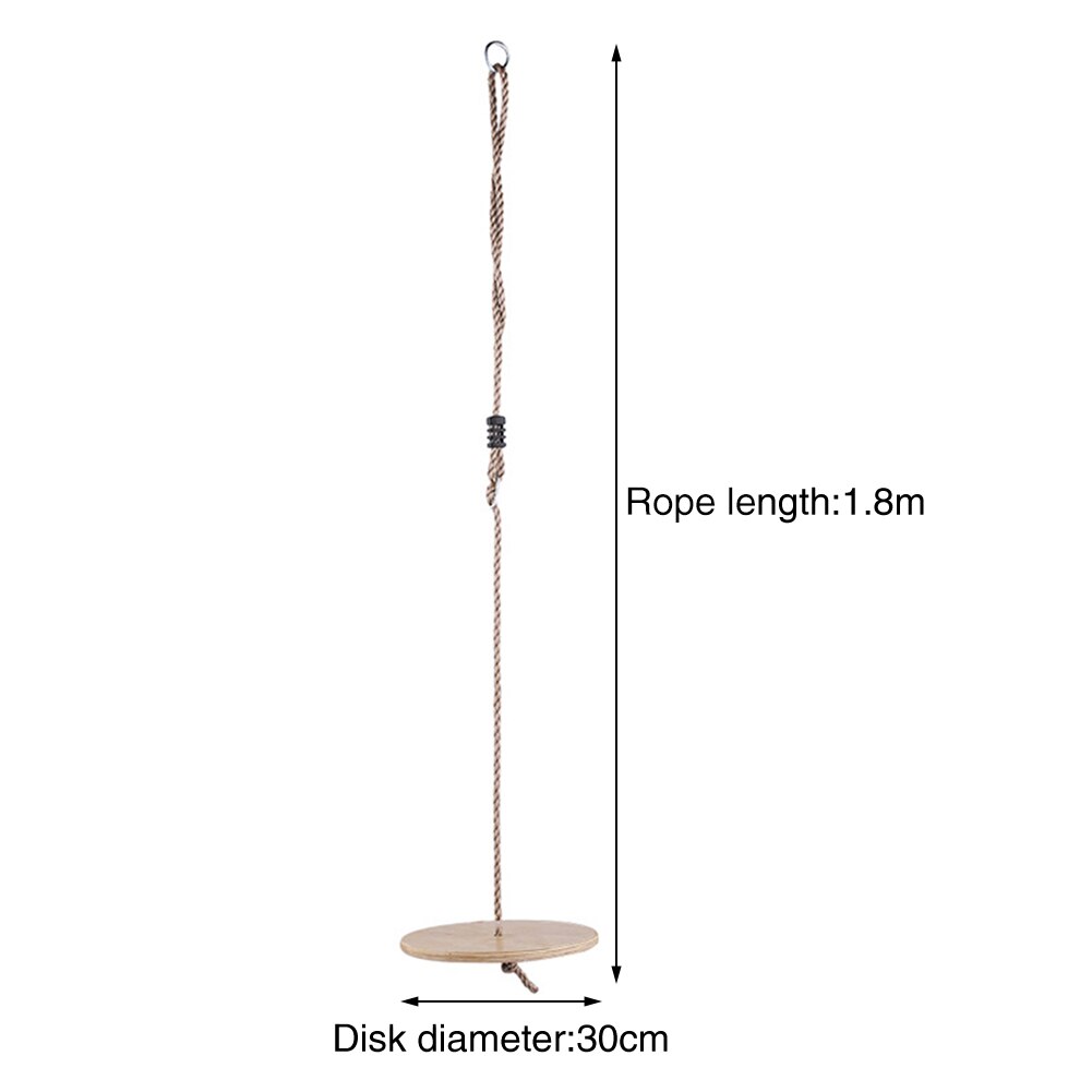 Wooden Disc Swing Garden Outdoor Game Playing With Long Rope For Kids Tree Hanging Backyard Playground Fitness Home Round Solid