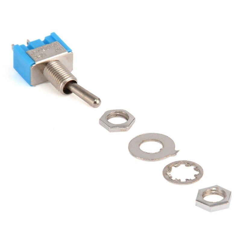 10pcs/set MTS-101 2 Pin SPST ON-OFF 2 Position 6A 125V AC Mini Toggle Switches Kit Switch Push Button Swith Accessories