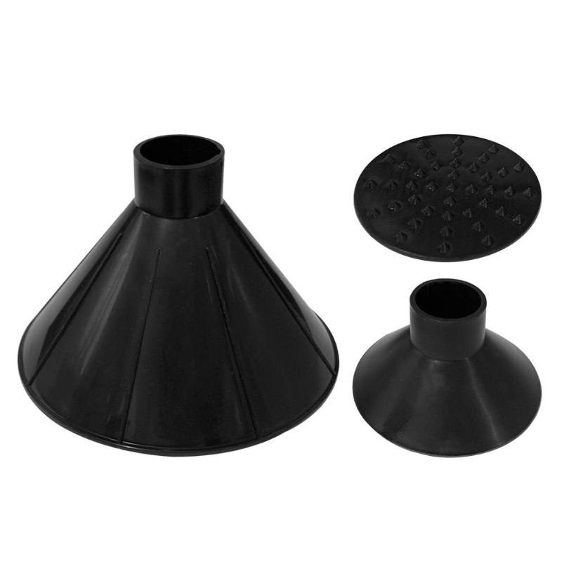 3pcs/set Magical Car Windshield Ice Scraper Cone Shaped Snow Remover Funnel Snow Remover Deicer Cone Deicing Shovel Tool: Black
