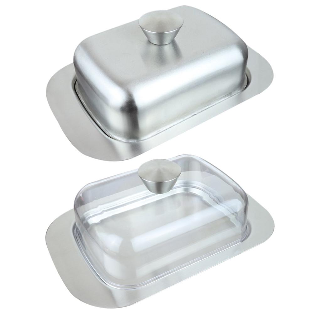 Stainless Steel Butter Dish Fresh-keeping Safe Insulation Plate Box Container Sealing Storage Dish Cheese Keeperfor Restaurant