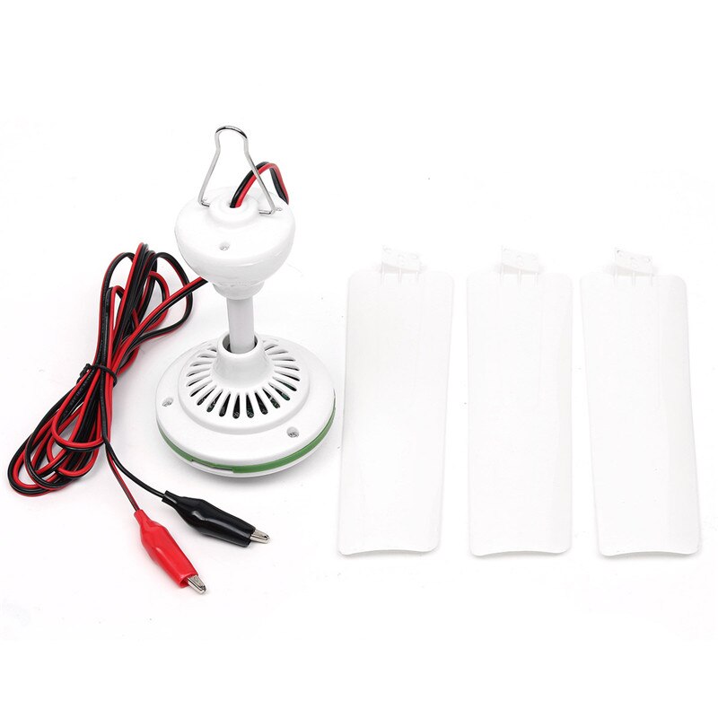 1Pc DC12V 6W Plastic 3 Bladeren Borstelloze Converter Motor Batterij Mini Plafond Ventilator Met Schakelaar