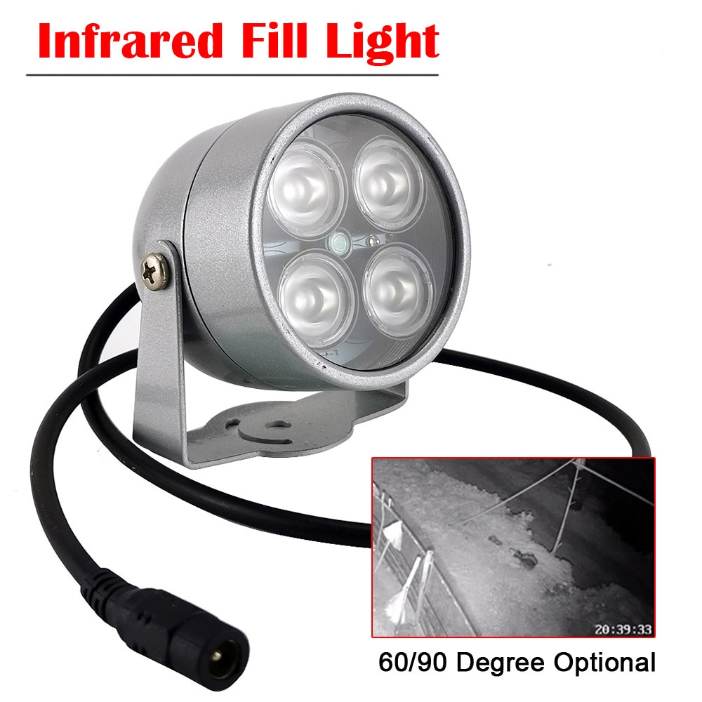 CCTV LEDS 4 Array IR Led Illuminator Light Infrared Waterproof Night Vision CCTV Fill Light 60 90 Degree Optional For CCTV Camer