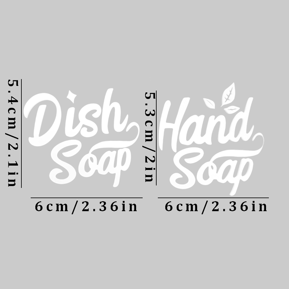 Etiquetas de jabón de manos para platos, dispensador de cocina y baño, pegatinas para botellas, etiquetas impermeables blancas/negras para platos y jabón de manos, 2 uds.: Blanco