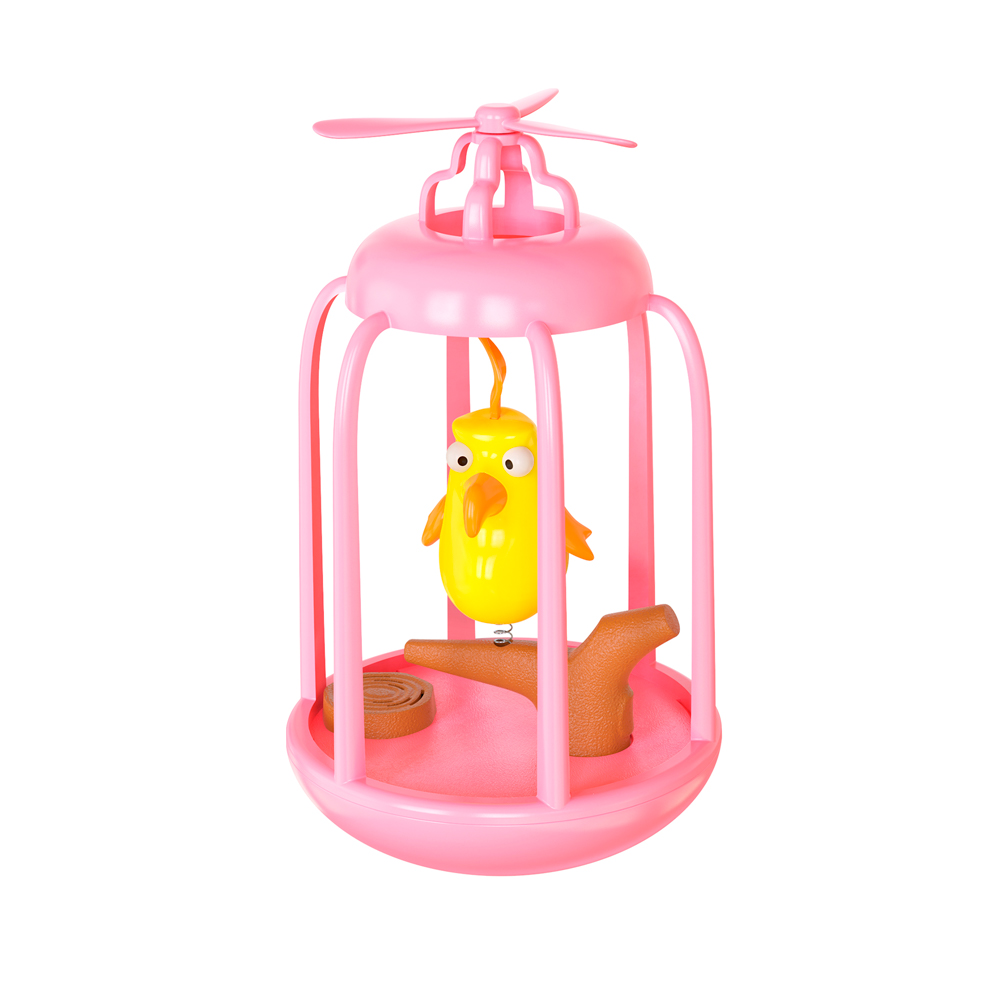 Cage à oiseaux couinants pour chat, jouet Original et amusant, gobelet pour chats et chatons, avec appels d&#39;oiseaux, balançoire Interactive, chasse, produits pour animaux de compagnie: Pink