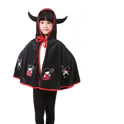 Børn halloween kostumer troldmand heks kappe kappe kappe med spids hat piger drenge cosplay børn jul fest forsyninger: S2 kappe kappe