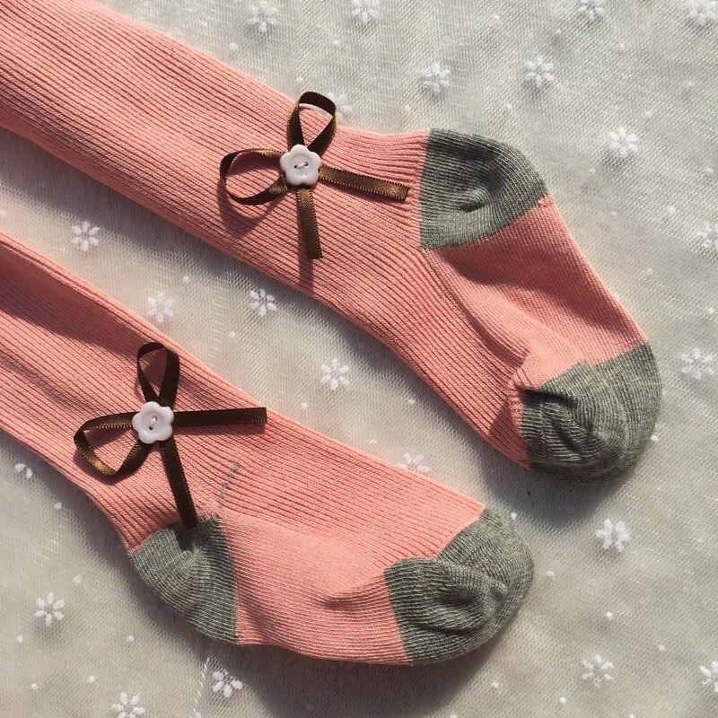 Otoño Invierno primavera mallas para niña de algodón de los niños de lindo medias bebé sólido arco medias para las muchachas del bebé