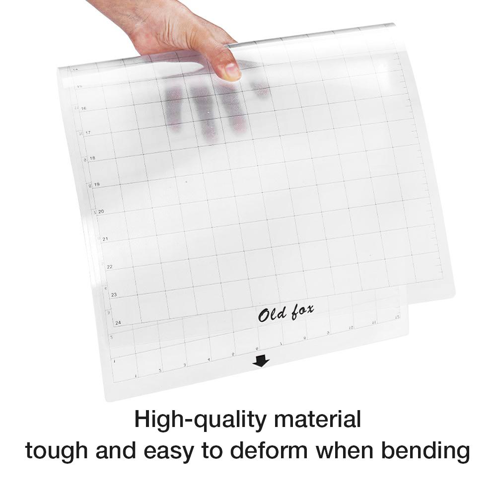 3Pcs Replacement Cutting Mat Transparent Adhesive Mat with Measuring Grid 8 by 12 Inch for Silhouette Cameo Plotter Machine