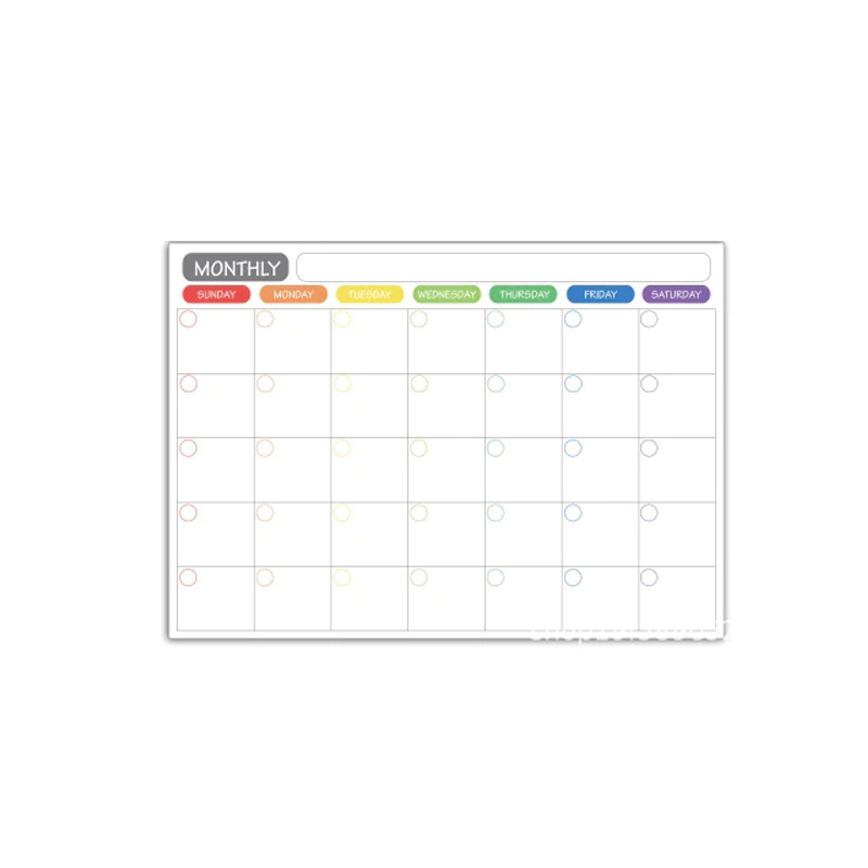 Whiteboard Size Monthly And Weekly Schedule Dry Wipe Magnetic Refrigerator Calendar Message Post Whiteboard Fridge Magnet: A3 monthly table