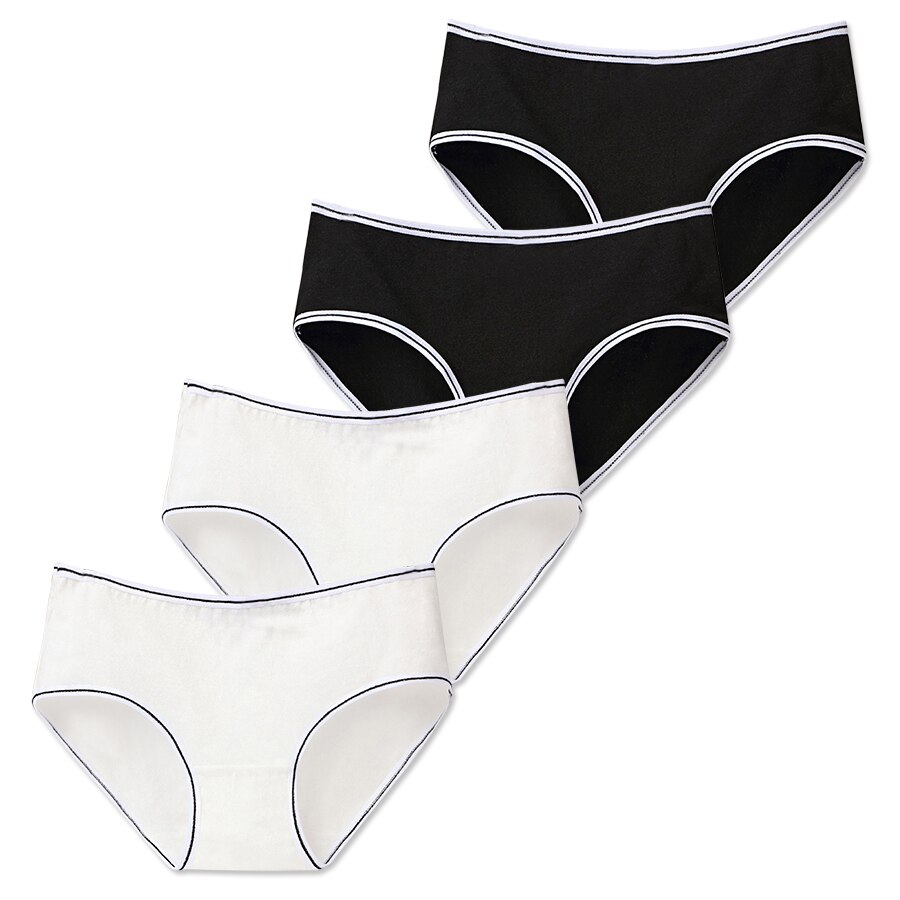 Lot de 4 culottes en coton pour adolescentes, sous-vêtements d'entraînement pour jeunes filles de 8 à 16 ans: hei2bai2