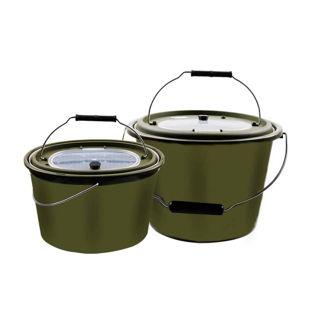 LUSHAZER Plastic Live Fish Bucket Camping Carp Fishing Tackle Water Container Handle Fish Storage Tools De Pesca Live Bait Box