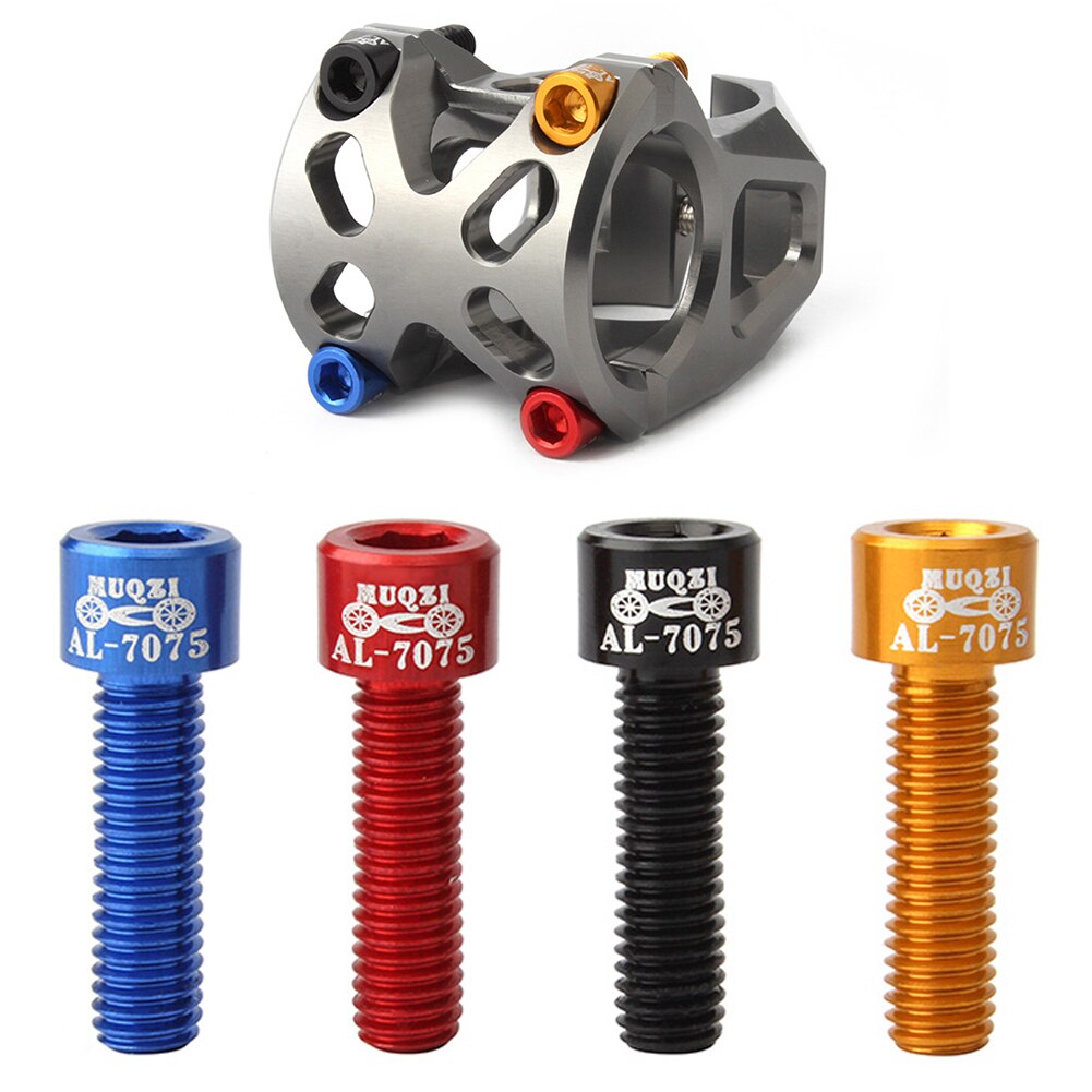 Bicycle Handlebar Stem Screw Fixed Riser Bolts Biking Aluminum Alloy Bike Portable Dustproof Cycling Parts for MUQZI