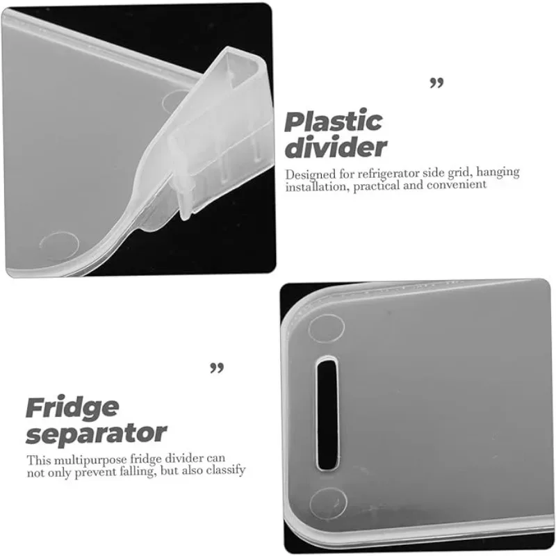 Divisorio per cassetto per frigorifero in plastica Trasparente Contenitori per organizer per frigorifero Partizione Cestini portaoggetti portatili Organizzatore per alligatore spaziale