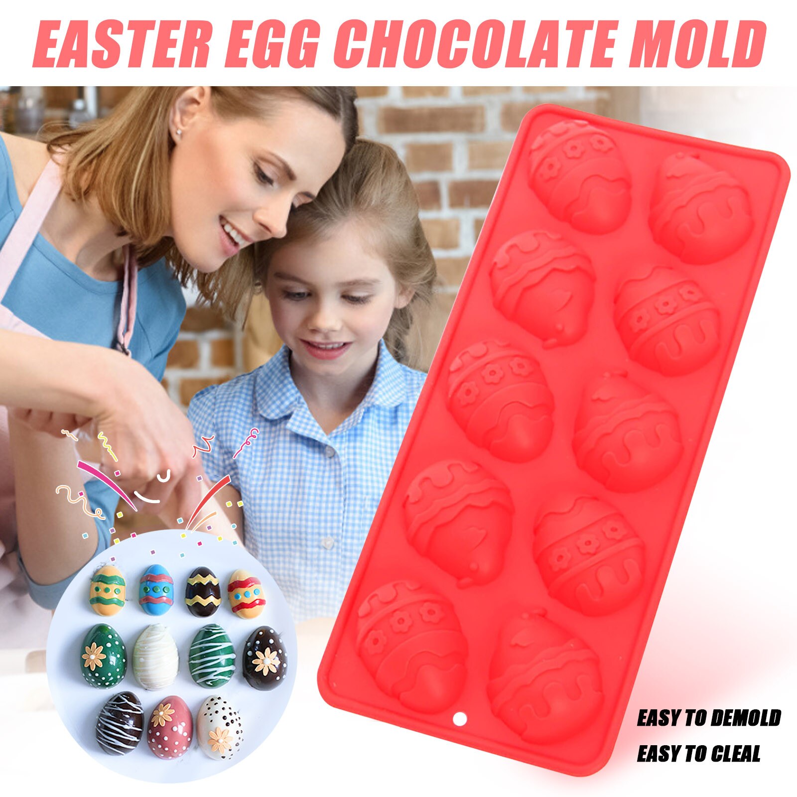 Moldes de silicona para repostería, molde de 10 cavidades para manualidades, para Chocolate, magdalenas, pasteles, muffins, molde de hornear cocina, herramienta para hornear