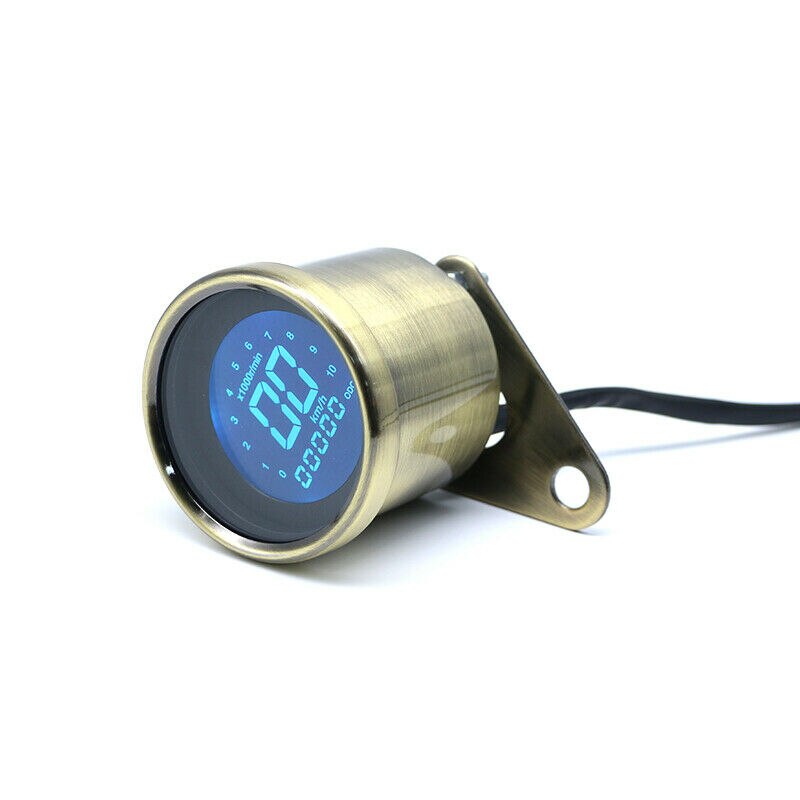 Digital LCD Odometer Tachometer Speedometer Retro Vintage Old School Cafe Racer