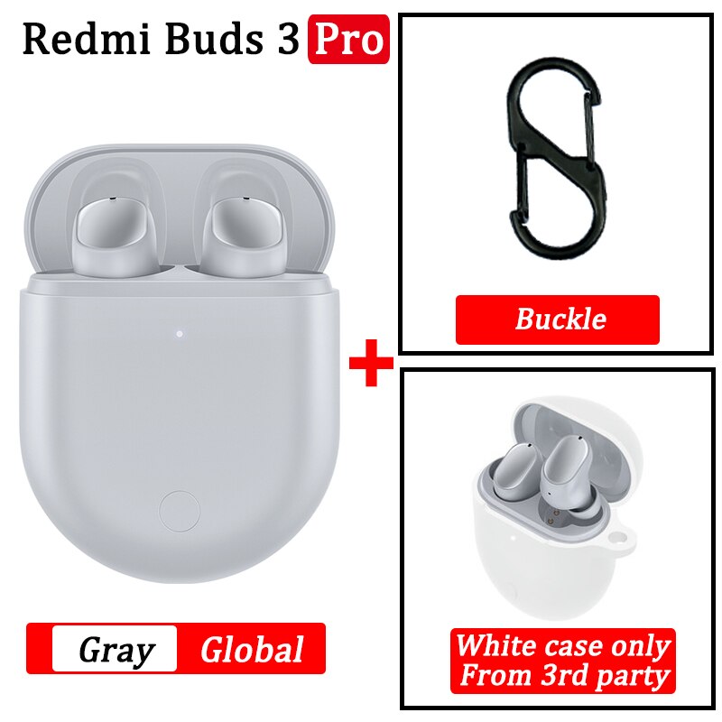 Xiaomi Redmi Buds 3 Pro TWS auricolare Bluetooth Redmi Airdots 3 Pro auricolare Wireless ANC IPX4 per K40 Note 10 Pro: GREY GL white case