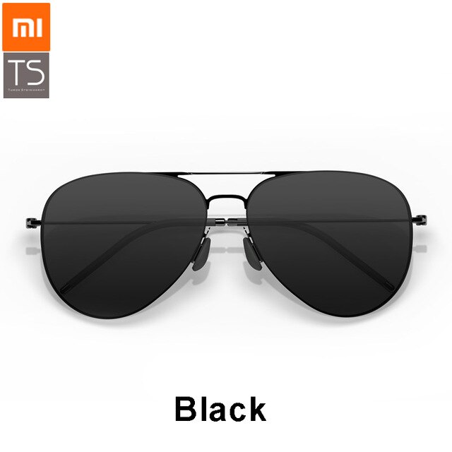 Xiaomi Mijia-gafas de sol polarizadas de nailon, lentes de sol polarizadas a prueba de rayos UV de acero inoxidable, a la: Black