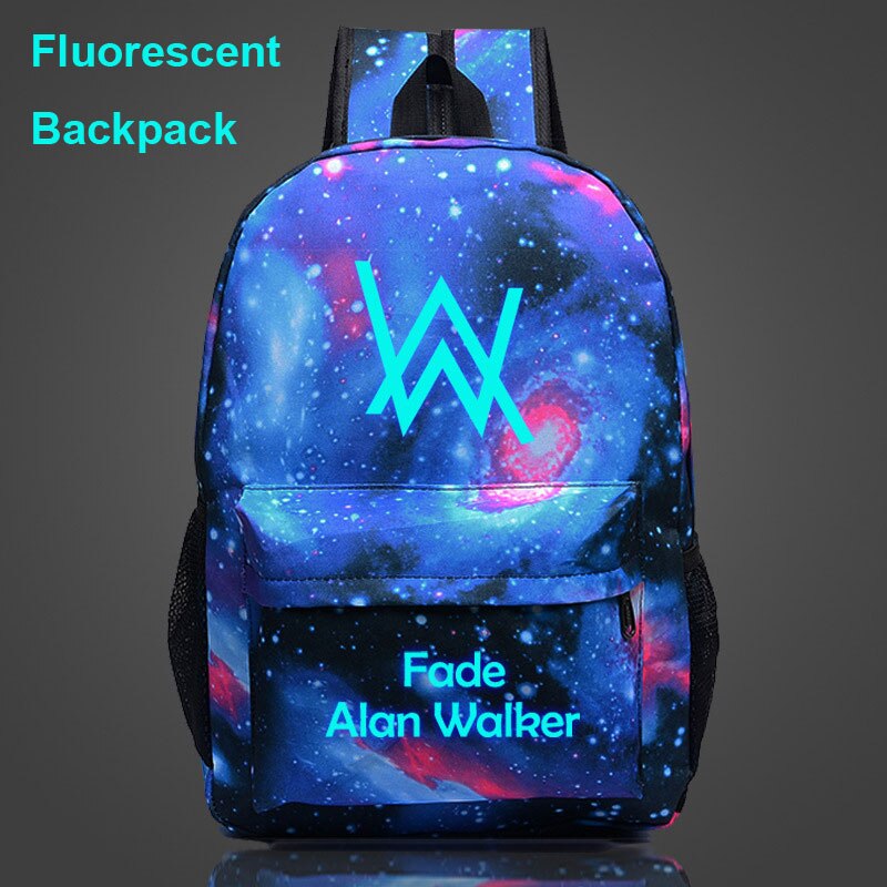 Mochila escolar fluorescente con dibujo de Alan Walker para niños y niñas, morral escolar para adolescentes,: 5322-03