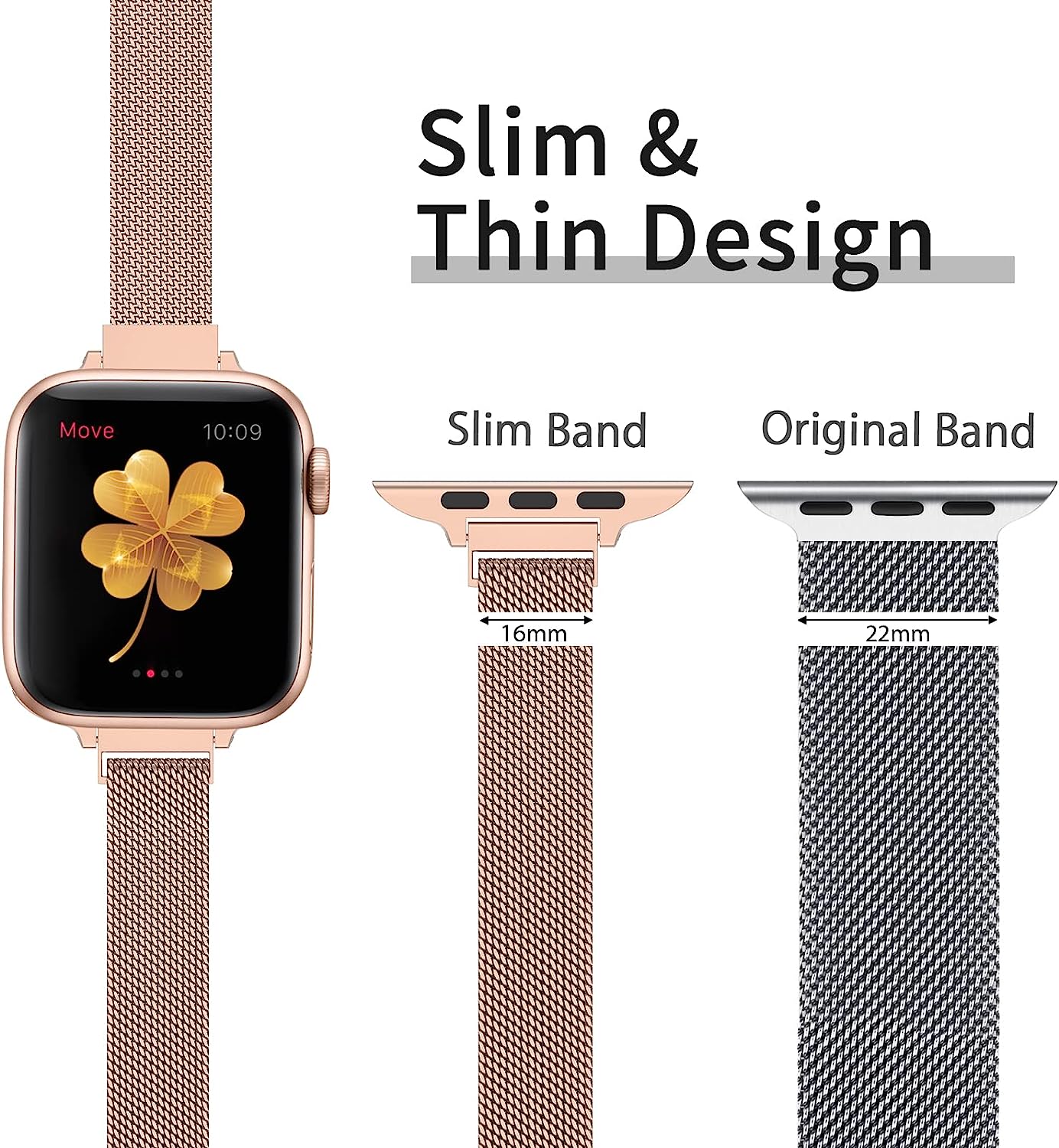 Milanesiskt öglearmband för apple watch-band 40mm 44mm 41mm 45mm 42mm 49mm 38mm slimt armband iwatch-serien 3 5 4 6 se 7 8 ultra 2 9
