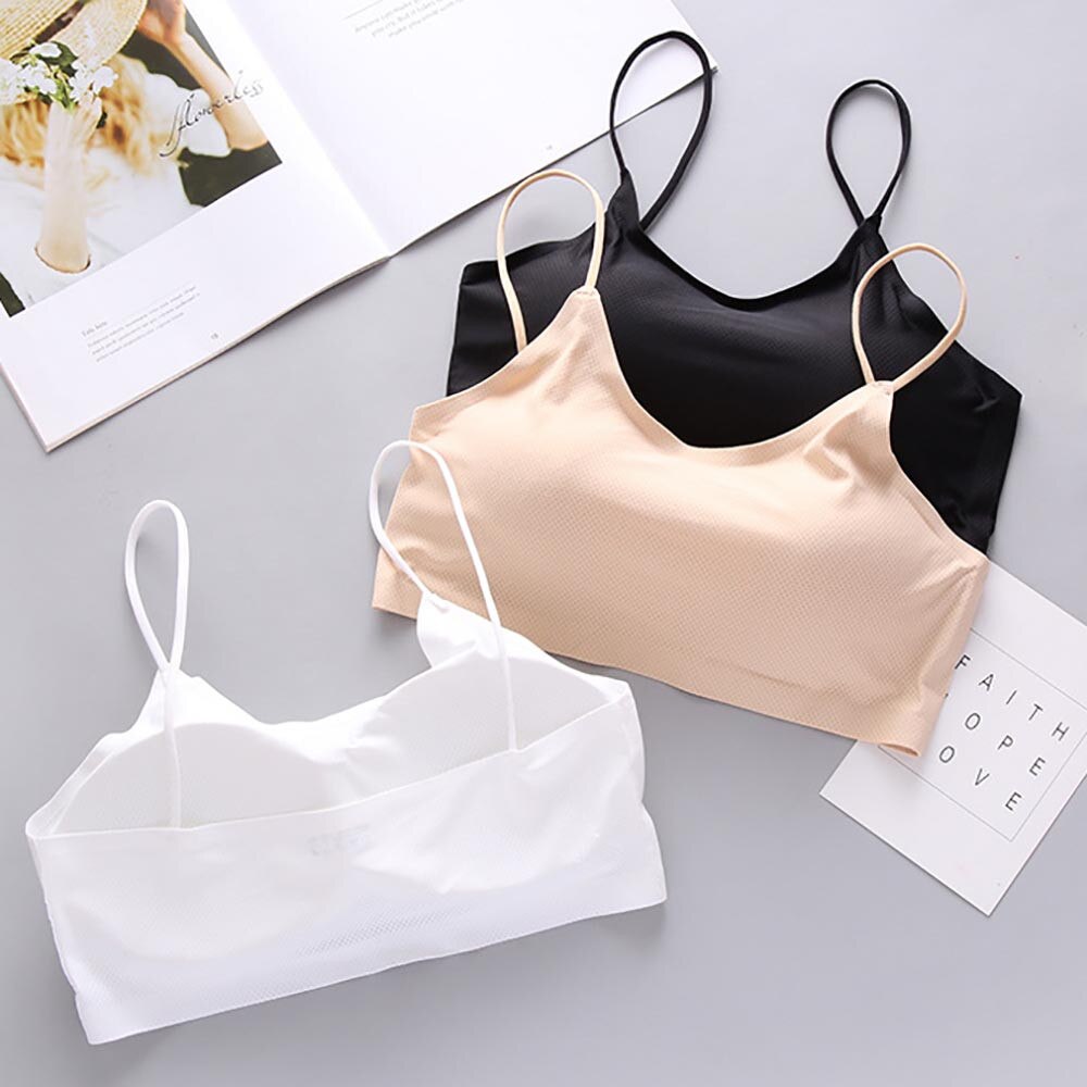 Women Sexy Bra Top Breathable Chest Pad Wearing Sports Underwear Bras Brassiere Femme Crop Top